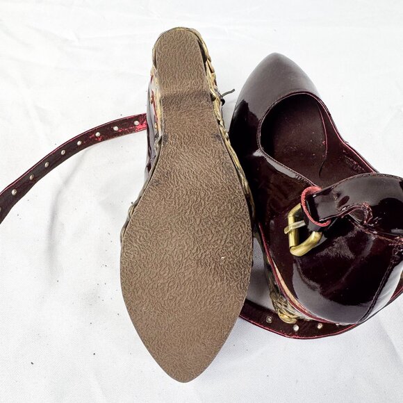 VINTAGE STYLE WEDGE HEEL WITH ANKLE STRAP HIGH HEEL SIZE 36 - Picture 7 of 8